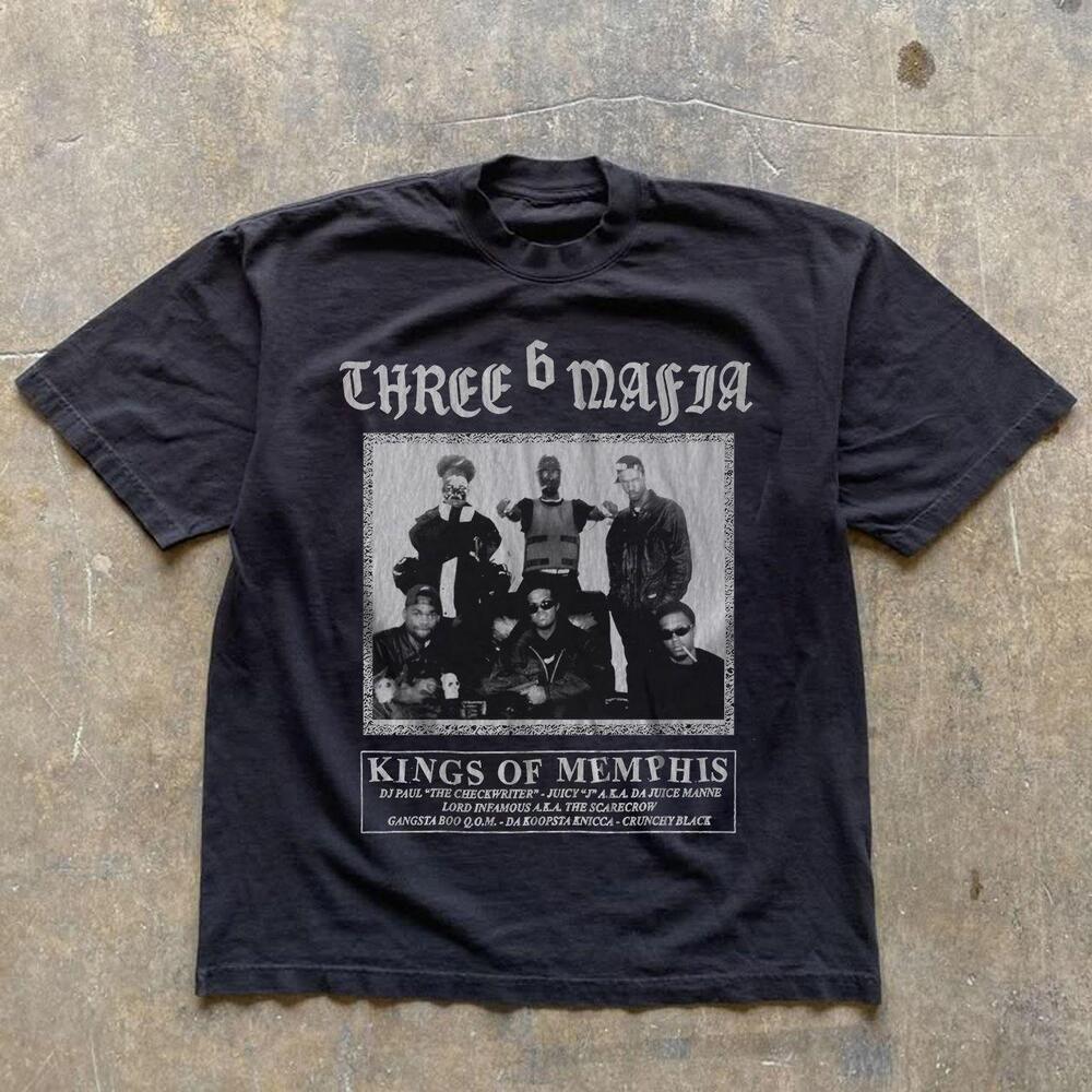 Three 6 Mafia Kings of Memphis Southern Hip Hop Rap Group Graphic Tee